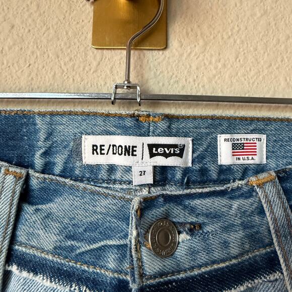 RARE Re/Done Levi’s Indigo Patch Jeans Size 27 - Picture 5 of 7